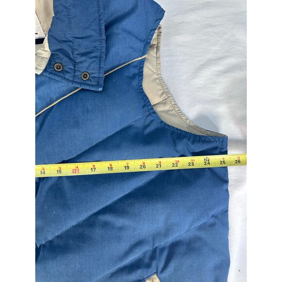 Vintage Woolrich Men's sz L/XL Goose Down Puffer Vest Snap Closure 80s 90s Navy - Picture 5 of 7